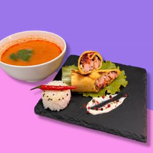 Комбо из Том Ям и Фреш ролла с курицей